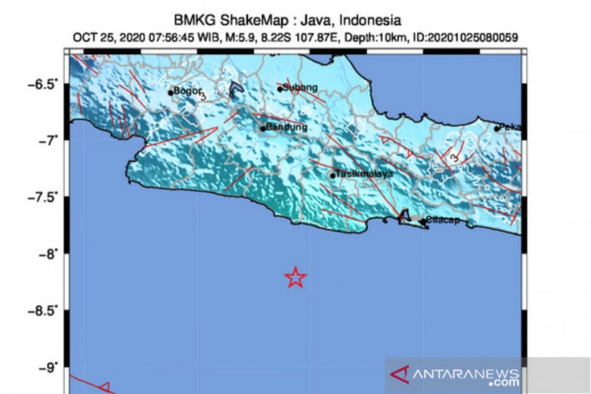 MITOTO - Data gempa Pangandaran terbaru dari BMKG